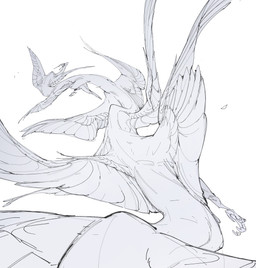 12_wings 2_horns 4_toes ambiguous_gender anisodactyl claws feathered_wings feathers feet feral head_horn horn long_torso simple_background solo spread_wings toe_claws toes white_background wings chiayeeee mythology dragon feathered_dragon feathered_scalie mythological_creature mythological_scalie scalie 2022 absurd_res digital_drawing_(artwork) digital_media_(artwork) greyscale hi_res monochrome sketch