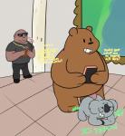 anal anal_penetration anthro balls dialogue from_behind_position genitals group inside male penetration penis recording sex size_difference text grolarbearsins cartoon_network we_bare_bears farmer_(we_bare_bears) grizzly_(we_bare_bears) nom_nom_(we_bare_bears) bear brown_bear grizzly_bear human koala mammal marsupial ursine vombatiform english_text hi_res