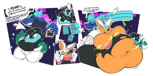 5_panel_comic anthro beak belly belly_overhang big_belly big_breasts big_ears black_beak black_body black_clothing black_hair black_nose black_shirt black_topwear blue_body blue_feathers blue_horn body_swap bottomwear breasts chubby_cheeks clothing fat_arms feathers female gloves green_feather group hair handwear horn huge_belly huge_breasts huge_hips love_handles male mindless morbidly_obese morbidly_obese_anthro morbidly_obese_female mouse_cursor navel obese obese_anthro obese_female overweight overweight_anthro overweight_female pants pink_clothing shirt size_difference slightly_chubby slightly_chubby_female smile speech_bubble talking_to_another tan_body tan_skin teeth text tired topwear torn_clothing trio wardrobe_malfunction weight_gain white_body white_bottomwear white_clothing white_feathers white_hair white_pants wide_hips wings worried boot_(artist) european_mythology mythology sega sonic_the_hedgehog_(series) carrie_(qweave) data_(boot) rouge_the_bat avian bat bird digital_creature dragon mammal mythological_creature mythological_scalie scalie western_dragon 2021 colored comic digital_media_(artwork) digital_painting_(artwork) english_text hi_res painting_(artwork)