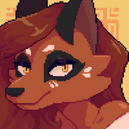 black_ears black_markings black_nose blep brown_face brown_hair eye_markings hair hair_over_eye markings one_eye_obstructed simple_background tongue tongue_out white_markings yellow_background yellow_eyes l-eli nintendo pokemon hazel_(ballad) generation_8_pokemon nickit pokemon_(species) 1:1 2023 animated animated_gif digital_media_(artwork) pixel_(artwork) pixel_animation short_playtime