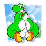 anthro anus backsack balls big_balls big_butt butt clothing footwear footwear_only genitals green_body green_scales kneeling looking_back male mostly_nude open_mouth pink_anus raised_tail scales shoes shoes_only solo tail thick_thighs white_body white_scales wide_hipped_male wide_hips veggieafterdark mario_bros nintendo super_mario_bros_wonder yoshi_(character) dinosaur green_yoshi prehistoric_species reptile scalie yoshi 1:1 absurd_res hi_res