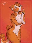 anthro covered_breasts female gossip nude simple_background solo text blopfry dreamworks kung_fu_panda master_tigress felid mammal pantherine tiger 2023 english_text hi_res