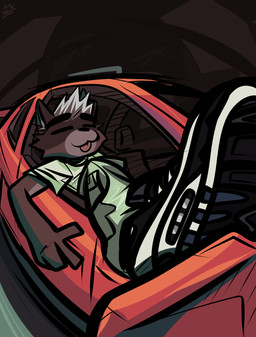 anthro black_clothing black_eyebrows black_footwear black_nose black_shoes blep bottomwear brown_arms brown_body brown_face brown_fur car clothed clothed_anthro clothed_male clothing eyebrows eyes_closed fisheye_lens footwear fully_clothed fully_clothed_anthro fully_clothed_male fur krillin_the_cat_(quiflex) male male_anthro multicolored_face pants pink_tongue red_car shirt shoes sitting_in_car solo t-shirt tongue tongue_out topwear vehicle quiflex domestic_cat felid feline felis mammal persian_cat 2024 digital_media_(artwork) digital_painting_(artwork) english_description hi_res painting_(artwork)