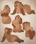 5_fingers 5_toes all_fours anthro areola belly big_breasts big_butt black_nose breasts brown_body brown_eyes brown_fur brown_hair butt countershade_torso countershading curvy_figure dipstick_limbs feet female fingers fur grey_areola grey_nipples hair hanging_breasts holding_breast huge_breasts huge_butt lips long_hair looking_at_viewer mature_female multiple_poses navel nipples nude overweight overweight_female pawpads pose short_tail smile solo tail thick_bottom_lip thick_thighs toes voluptuous noviraine nora_(tasanko) bear brown_bear mammal ursine 2022 digital_media_(artwork) hi_res signature sketch_page