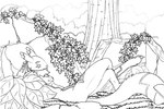 breasts chest_tuft crossed_legs female fur fur_markings hands_behind_head ivy_(plant) long_tail lying markings nipples on_back plant ruins solo tail tree tuft justablank bandai_namco digimon kinetta_(justablank) canid digimon_(species) mammal renamon 2024 black_and_white digital_drawing_(artwork) digital_media_(artwork) hi_res monochrome signature