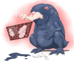 abdominal_bulge big_butt bodily_fluids butt female female_prey feral feral_pred human_prey internal monster_pred nude oral_vore saliva tongue tongue_out vore snifer25 capcom resident_evil jill_valentine amphibian frog human hunter_gamma_(resident_evil) mammal monster