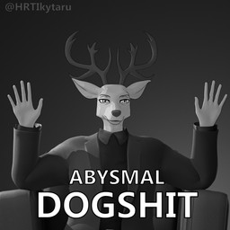 anthro antlers clothing fingers horn male meme_pose solo suit crescentpapermoon enticia ikytaru vermilionrenderworks absolute_cinema beastars louis_(beastars) deer mammal 1:1 2025 3d_(artwork) black_and_white digital_media_(artwork) hi_res meme monochrome reaction_image