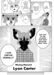 anthro clothing dialogue fur male text uniform namagakiokami disney zootopia finnick_(zootopia) judy_hopps lyon_carter nick_wilde african_wild_dog canid canine fennec_fox fox lagomorph leporid mammal rabbit red_fox true_fox comic english_text hi_res monochrome