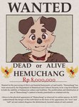 anthro blush collar eyebrows floppy_ears fur indonesia male solo text wanted_poster hemuchang shin_(hemuchang) canid canine canis domestic_dog mammal english_text hi_res