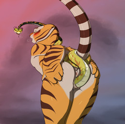 anthro anthro_on_feral anthro_penetrated anus apode bent_over bestiality blush bodily_fluids breasts butt butt_grab coiling duo eyes_closed female female/female female_anthro female_feral female_on_anthro female_on_feral female_penetrated female_penetrating female_penetrating_anthro female_penetrating_female feral feral_penetrating feral_penetrating_anthro feral_penetrating_female flower forked_tongue fur genital_fluids genitals grabbing_both_cheeks half-closed_eyes hand_on_butt hand_on_own_butt interspecies legless looking_pleasured narrowed_eyes orange_body orange_fur orgasm penetration plant rear_view red_eyes sex simple_background small_breasts striped_body striped_fur stripes tail tail_fetish tail_in_vagina tail_insertion tail_play tail_sex tongue tongue_out vaginal vaginal_fluids vaginal_penetration vulva yellow_sclera sabrotiger dreamworks kung_fu_panda master_tigress master_viper felid mammal pantherine reptile scalie snake tiger viper 2017 absurd_res digital_media_(artwork) hi_res