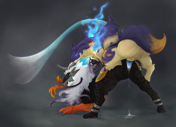 andromorph andromorph/male animal_genitalia balls bodily_fluids claws cum duo feral fire from_behind_position fur genital_fluids genitals grabbing_hair intersex intersex/male male penetration penis perching_position sex simple_background size_difference tail vaginal vulva heraldicmage nintendo pokemon rhast_(kroren) valdemar_(heraldicmage) chimera generation_7_pokemon generation_8_pokemon hisuian_form hisuian_typhlosion legendary_pokemon mammal pokemon_(species) regional_form_(pokemon) silvally digital_drawing_(artwork) digital_media_(artwork) nonbinary_(lore)