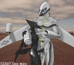 aircraft anthro arm_around_partner black_body bodily_fluids cum cum_on_leg cum_strand cum_string duo duo_focus flaccid genital_fluids genitals glistening glistening_body glistening_skin group half-erect humanoid_genitalia humanoid_penis humanoid_penis_on_living_machine humanoid_penis_on_robot larger_male machine male mark_on_butt markings metal_skin metallic_body nude penis precum silver_body size_difference smaller_male vehicle wing_markings wings emeraldcistern living_aircraft living_machine living_vehicle
