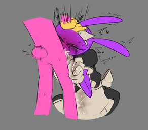 4_fingers anthro blush bodily_fluids clothing cum cum_in_mouth cum_inside cum_stain duo ejaculation fellatio femboy fingers genital_fluids hand_on_head kneeling maid_headdress maid_uniform makeup male male/male mascara moan motion_lines oral oral_penetration penetration penile precum_stain rough_oral ruined_makeup running_makeup running_mascara selfcest servitude sex square_crossover stained_clothing standing sweat sweatdrop tail tail_motion tailwag tears thrusting uniform karnthud glitch_productions the_amazing_digital_circus evil_jax_(tadc) jax_(tadc) lagomorph leporid mammal rabbit hi_res