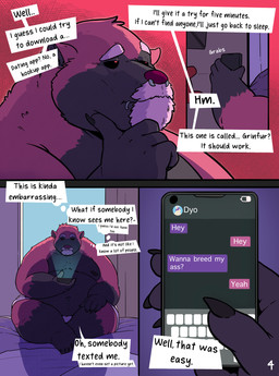 anthro black_body black_fur cellphone electronics facial_piercing fur male nose_piercing overweight overweight_male phone phone_screen piercing red_body red_eyes red_fur septum_piercing smartphone solo text almostabull ailurid mammal red_panda comic english_text hi_res