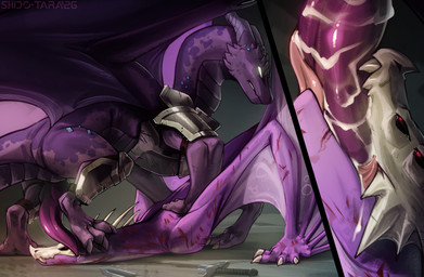 blood bodily_fluids cum defeat defeat_sex defeated duo fellatio feral feral_on_feral forced genital_fluids genitals male male/male male_feral oral paws penile penis purple_body rape sex size_difference wings wounded conditional_dnp shido-tara mythology myder sin_(drgn_lrd) dracolich dragon lich mythological_creature mythological_scalie scalie undead hi_res