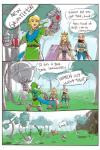 alderion-al armor clothing comic english_text female flail gauntlets gloves green_clothing green_headwear handwear headgear headwear hi_res humanoid humor hylian hyrule_warriors impa link mace_and_chain male melee_weapon nintendo not_furry princess_zelda sheikah smile text the_legend_of_zelda weapon
