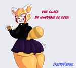 anthro biped black_clothing bottomwear breasts butt clothing cross-popping_vein eyebrows female female_anthro fur midriff multicolored_body multicolored_fur panties pants rear_view solo tail tan_body tan_fur text topwear underwear vein view white_body white_fur dettyfenik aggretsuko sanrio retsuko ailurid mammal red_panda absurd_res hi_res translated