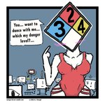 alternate_species anthro blush breasts clothing dialogue female gesture group hand_gesture humanized humor looking_at_viewer medium_breasts multiverse nfpa_704 nfpa_diamond party pointing red_clothing simple_background stick_figure text wide_hips alberto_omega loss fan_character human humanoid mammal 1:1 comic english_text meme