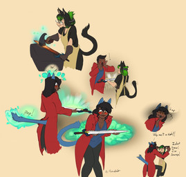 angry apron blush breasts clothing dialogue duo ear_pull exclamation_point eyes_closed eyewear female gender_transformation glasses gloves green_eyes growth hair hammer handwear human_to_humanoid male melee_weapon mtf_transformation open_mouth short_hair simple_background smile smithing species_transformation standing surprised sword tail tail_growth text tools transformation transformation_sequence weapon artblush jv tharkis animal_humanoid cat_humanoid felid felid_humanoid feline feline_humanoid human humanoid mammal mammal_humanoid 2019 english_text hi_res sequence