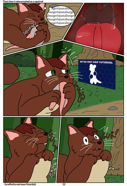 brown_body dirt_road duo feral forest forest_background green_eyes humor internal isekai male mouth_shot neck_bulge open_mouth oral_vore plant stuck swallowing tail text tongue tree unwilling_pred unwilling_prey uvula vore whiskers lizarddude812 sunshine_(lizarddude812) american_red_squirrel mammal murid murine pine_squirrel rodent sciurid tree_squirrel wood_mouse comic english_text hi_res url