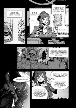 big_breasts breasts clothed clothed_female clothed_human clothing dialogue facial_scar female group looking_at_viewer male reporter scar speech_bubble superhero text yoyoro my_hero_academia ashido_mina moe_kamiji nemuri_kayama rumi_usagiyama takeyama_yu animal_humanoid human humanoid lagomorph lagomorph_humanoid leporid_humanoid mammal mammal_humanoid rabbit_humanoid 2026 absurd_res black_and_white comic english_text hi_res monochrome