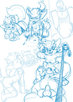 age_difference anal anal_penetration animal_genitalia animal_penis anthro anthro_penetrated anus balls butt canine_genitalia canine_penis double_penetration erection fellatio fingers first_person_view genitals holding_leash holding_object horn knot leash leash_pull leashed_pov male male/male male_penetrated male_penetrating male_penetrating_male nude oral penetrating_pov penetration penile penile_penetration penis penis_in_ass raised_tail sex sheath spitroast tail tongue tongue_out young young_anthro young_male young_on_young younger_penetrated harmarist canid canine canis demon mammal wolf 2025 blue_and_white monochrome