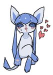 ambiguous_gender blue_body blush open_mouth pawpads paws simple_background solo podo nintendo pokemon eeveelution generation_4_pokemon glaceon pokemon_(species)