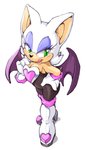 2019 absurd_res anthro bat bat_wings black_clothing blue_eyeshadow boots breasts cleavage clothed clothing erosuke eyeshadow female footwear fur gloves green_eyes hand_on_hip handwear hi_res licking licking_lips licking_own_lips makeup mammal membrane_(anatomy) membranous_wings pink_clothing rouge_the_bat sega self_lick simple_background solo sonic_the_hedgehog_(series) standing tan_body tan_skin tongue tongue_out white_background white_body white_fur wings