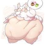 anthro back_rolls belly belly_jiggle belly_overhang belly_rolls big_belly big_cheeks breasts chubby_cheeks deep_navel double_chin fat_rolls female glistening glistening_body huge_belly huge_thighs jiggling leg_rolls navel obese obese_anthro obese_female overweight overweight_anthro overweight_female poke_puff stretch_marks thick_thighs robirobi nintendo pokemon generation_6_pokemon mega_audino mega_evolution pokemon_(species) 1:1 hi_res