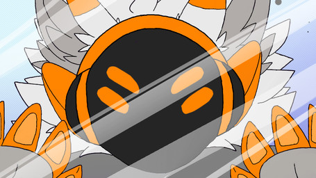 anthro fur glass_window looking_at_viewer machine male screen screen_face simple_background solo white_body white_fur unknown_artist protogen robot digital_media_(artwork)