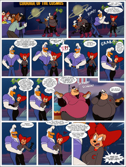 angry anthro black_border border camera clothed clothed_anthro clothed_female clothed_male clothing convention cosplay crowd cuddling dialogue ear_piercing ear_ring eating female food fully_clothed fully_clothed_anthro fully_clothed_female fully_clothed_male gloves group hair handwear hot_dog male overweight overweight_anthro overweight_male piercing red_hair ring_piercing sharp_teeth speech_bubble teeth text white_clothing white_gloves white_handwear smallfryspy disney ducktales ducktales_(1987) goof_troop major_courage peg_pete peter_pete_sr. pj_(goof_troop) avian bird canid canine canis domestic_cat domestic_dog felid feline felis mammal absurd_res comic english_text hi_res