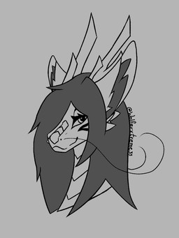 anthro female hair horn long_hair solo whiskers wolferxtreme wolferxtreme33 mythology kehlani_solani dragon eastern_dragon mythological_creature mythological_scalie scalie 2026 3:4 headshot_portrait monochrome portrait
