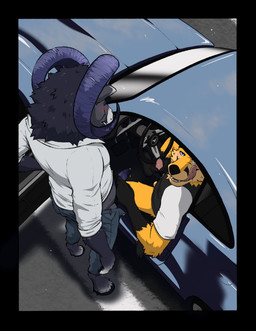 anthro balls black_body black_fur blue_eyes blue_penis blush bodily_fluids bottomless bottomless_anthro bottomless_male bottomwear car clothed clothing denim denim_bottomwear denim_clothing dripping duo erection fur genital_fluids genitals grey_body grey_fur handjob hooves horn humanoid_genitalia humanoid_penis inside_car inside_vehicle jeans licking licking_lips male male/male male_anthro masturbation open_bottomwear open_clothing open_mouth open_pants open_smile pants partially_clothed partially_clothed_anthro partially_clothed_male penile penis pink_penis precum precum_drip sex sitting smile spread_legs spreading standing teeth tongue tongue_out vehicle yellow_body yellow_fur labradorszn bighorn_sheep bovid canid canine caprine fox mammal sheep 2024 hi_res