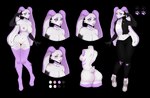 anthro breasts choker female heart_eyes heart_symbol jewelry long_ears necklace solo yujiep twister_(syl) lagomorph leporid mammal rabbit absurd_res alpha_channel hi_res model_sheet