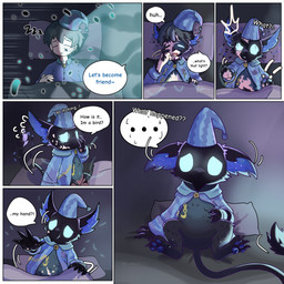 3_toes 4_fingers 6_panel_comic accessory anthro anthro_transformation barefoot beak beak_closed bedding big_ears biped black_beak black_body black_feathers black_tail black_tail_tuft blanket blue_clothing blue_eyes blue_hat blue_headwear blue_inner_ear blue_pajamas blue_pawpads blue_topwear border bottomless bottomless_anthro bottomless_male chain_accessory claws clothed clothed_anthro clothed_human clothed_male clothing comic_panel confusion crescent_moon dark_hair dialogue ears_down ellipsis empty_eyes exclamation_point eyes_closed feathers featureless_crotch feet fingers forced forced_transformation glowing glowing_eyes hair hat head_on_pillow headgear headwear hindpaw human_to_anthro lying magic male male_anthro male_human moon motion_lines mouth_closed narrowed_eyes nightcap offscreen_character on_back on_pillow open_clothing open_topwear pajamas pattern_clothing pattern_hat pattern_headgear pattern_headwear pattern_topwear pawpads paws pillow pivoted_ears scratching scratching_head scratching_self semi-anthro sitting sleeping solo sound_effects species_transformation speech_bubble spread_legs spreading surprised tail tail_tuft text toe_claws toes topwear transformation transformation_sequence tuft vowelless vowelless_sound_effect waking_up white_border worried young young_anthro young_human young_male zzz lisher001 deadlock_(game) mythology valve rem_(deadlock) avian chimera dream_creature gryphon human mammal mythological_avian mythological_creature 1:1 2026 comic english_text hi_res