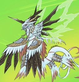 armor feathered_wings feathers feral headgear helmet horn long_body male serpentine solo wings mas_square bandai_namco digimon digimon_liberator mythology digimon_(species) dragon mythological_creature mythological_scalie scalie vortexdramon hi_res