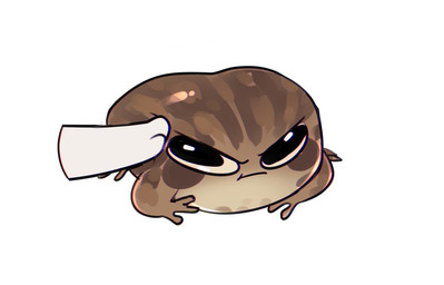 ambiguous_gender annoyed brown_body duo feral glistening glistening_eyes mouth_closed simple_background solo_focus tan_body white_background bloominglynx amphibian frog