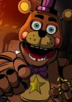 anthro looking_at_viewer machine male simple_background solo shu_20625 five_nights_at_freddy's freddy_fazbear's_pizzeria_simulator scottgames rockstar_freddy_(fnaf) animatronic bear mammal robot 2018 absurd_res digital_media_(artwork) hi_res