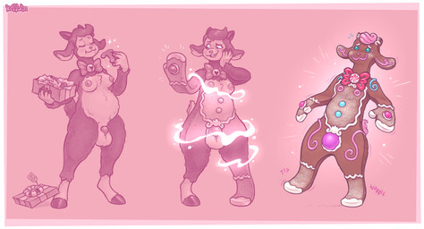 anthro anthro_to_inanimate balls bell breasts cookie eating eyes_closed flattened food food_transformation genitals gingerbread_man gynomorph hooves horn inanimate_transformation intersex nipples null_bulge smile solo surprised transformation keffotin camelid living_cookie llama mammal 2020 absurd_res digital_media_(artwork) hi_res sequence trans_(lore) trans_woman_(lore)