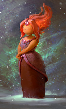 clothed clothing dot_eyes dress female fire flaming_hair not_furry orange_body pseudo_hair realistic_shading simple_eyes smile solo toony mike_azevedo adventure_time cartoon_network flame_princess elemental_creature elemental_humanoid fire_creature fire_humanoid humanoid mammal 2014 digital_media_(artwork) digital_painting_(artwork) hi_res painting_(artwork) shaded