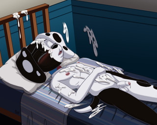 adolescent after_masturbation after_orgasm anthro areola athletic athletic_male athletic_young bed blush bodily_fluids collar collar_only cum cum_on_bed cum_on_body cum_on_face cum_on_own_face cum_on_self cum_string excessive_cum excessive_genital_fluids eyes_closed foreskin fur furniture genital_fluids genitals humanoid_genitalia humanoid_penis looking_pleasured lying male markings nipples nude on_back on_bed open_mouth partially_retracted_foreskin pecs penis pillow solo spots spotted_body white_body white_fur young young_anthro young_male dgemporium 101_dalmatian_street 101_dalmatians disney deepak_(101_dalmatians) canid canine canis dalmatian domestic_dog mammal 5:4 absurd_res digital_media_(artwork) hi_res