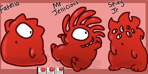 1_eye anthro candy dessert food gummy_(food) male multi_eye nakeilyar jelly_defense fatello mr._jellicious spiky_jr food_creature goo_creature gummy_creature living_candy