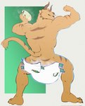 2024 alternate_version_at_source anthro baby_powder bodily_fluids breath butt diaper diaper_change felid flexing genital_fluids hi_res holding_diaper holding_used_diaper horn levitation looking_at_viewer looking_back looking_back_at_viewer magic male mammal markings muscular muscular_anthro muscular_male nude orange_body pantherine solo striped_markings stripes syeenyeen tail tail_tuft tiger touching_diaper tuft unclean_diaper urine used_diaper wet_diaper wetting yellow_eyes