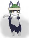 anthro male simple_background solo water wet white_background unknown_artist .hack cyberconnect2 hermit_(.hack) domestic_cat felid feline felis mammal