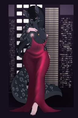 anthro areola big_breasts breasts clothed clothing dress female fur hair hand_on_breast jewelry linked_nipples linked_piercing long_hair looking_at_viewer necklace nipple_piercing nipple_ring_dress nipples piercing smile solo spots tail translucent translucent_clothing whiskers wide_hips sweetvixsin nipple_piercing_dress chinchilla chinchillid felid leopard mammal pantherine rodent absurd_res hi_res