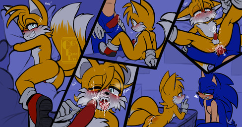 anal anal_penetration anthro anus balls bedroom_eyes blush bodily_fluids butt clothing cum cum_from_ass cum_in_ass cum_inside cumshot cumshot_on_face dripping duo ejaculation erection footwear fur genital_fluids genitals gloves half-closed_eyes handwear hug hugging_object hugging_pillow humanoid_genitalia humanoid_penis leaking_cum leaking_precum lying male male/male male_penetrated male_penetrating male_penetrating_male narrowed_eyes nude on_back on_front one_eye_closed open_mouth penetration penile penis pillow precum precum_drip saliva saliva_string seductive sex shoes sitting smile spread_legs spreading tail tears teeth tongue tongue_out ggs_busyrn sega sonic_the_hedgehog_(series) miles_prower sonic_the_hedgehog canid canine eulipotyphlan fox hedgehog mammal absurd_res digital_media_(artwork) hi_res