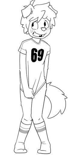 anthro clothed clothing clothing_pull embarrassed footwear freckles looking_away male pantsless partially_clothed shirt shirt_pull shota socks solo standing teeth tooth_gap topwear topwear_pull young young_anthro young_male emerald-physics charlie_(emerald-physics) canid canine canis domestic_dog mammal black_and_white digital_drawing_(artwork) digital_media_(artwork) line_art monochrome