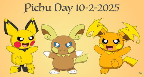 2_tails 4_ears ambiguous_gender brown_body brown_fur fur group logo multi_ear multi_tail orange_body orange_fur simple_background tail text trio yellow_background yellow_body yellow_fur pichu90 nintendo pichu_day pokemon pokemon_legends_z-a alolan_form alolan_raichu generation_2_pokemon generation_7_pokemon generation_9_pokemon hybrid mega_evolution mega_raichu mega_raichu_x mega_raichu_y pichu pokemon_(species) regional_form_(pokemon) 2025 artist_logo dated english_text hi_res