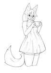 clothing eyewear female glasses hair long_hair long_tail paws pregnant tail uolf uolf_(uolf) canid canine canis domestic_dog mammal wolf hi_res monochrome