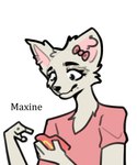 anthro blush breasts clothed clothing female fur simple_background smile solo tail darkplayers mcdonald's maxine_(darkplayers) canid canine mammal 5:6 digital_media_(artwork) hi_res